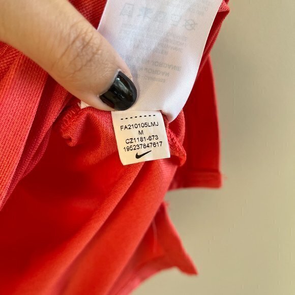 Nike Pro Dri-FIT Men's Short-Sleeve Top Coral‎ Red Size M Athletic Lightweight - Picture 4 of 7